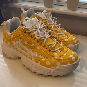YELLOW POLKA DOT FILA SNEAKERS